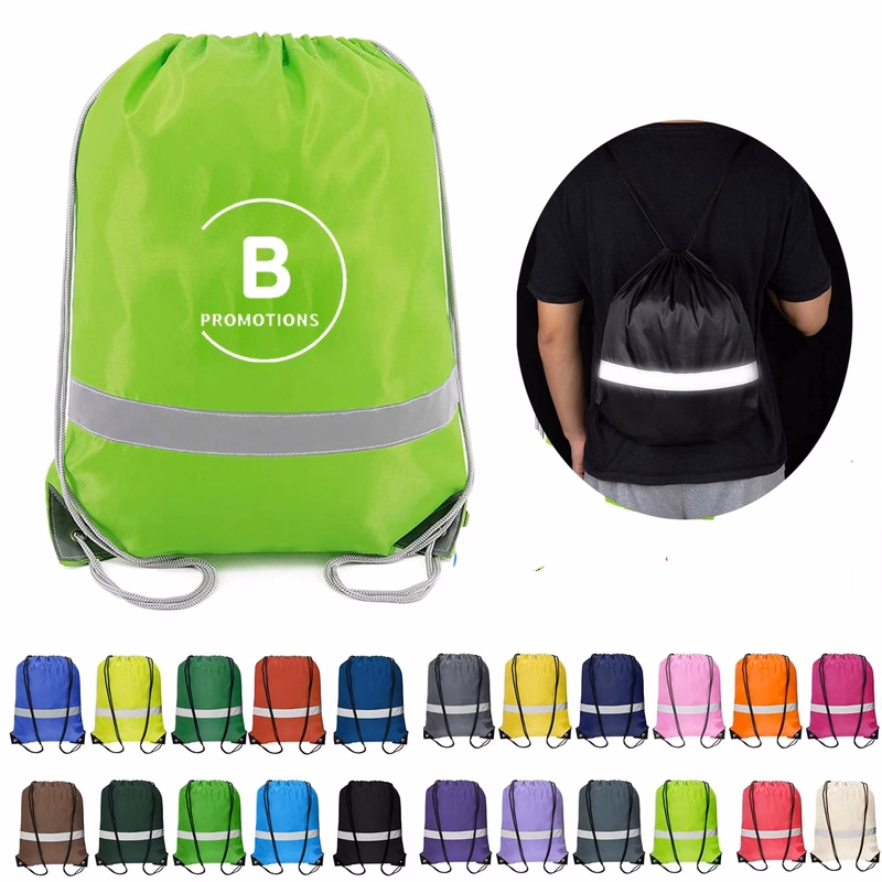 String Bags with Reflective Stripe