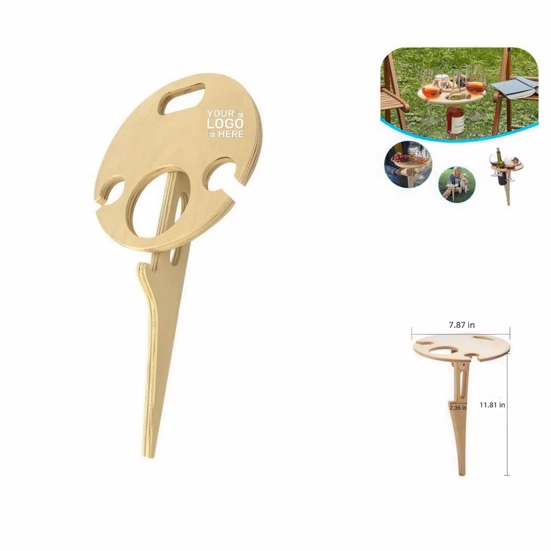 Wooden Camping Wine Holder Table