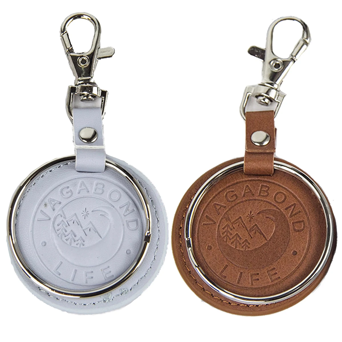 Debossed PU Leather Keychain 1