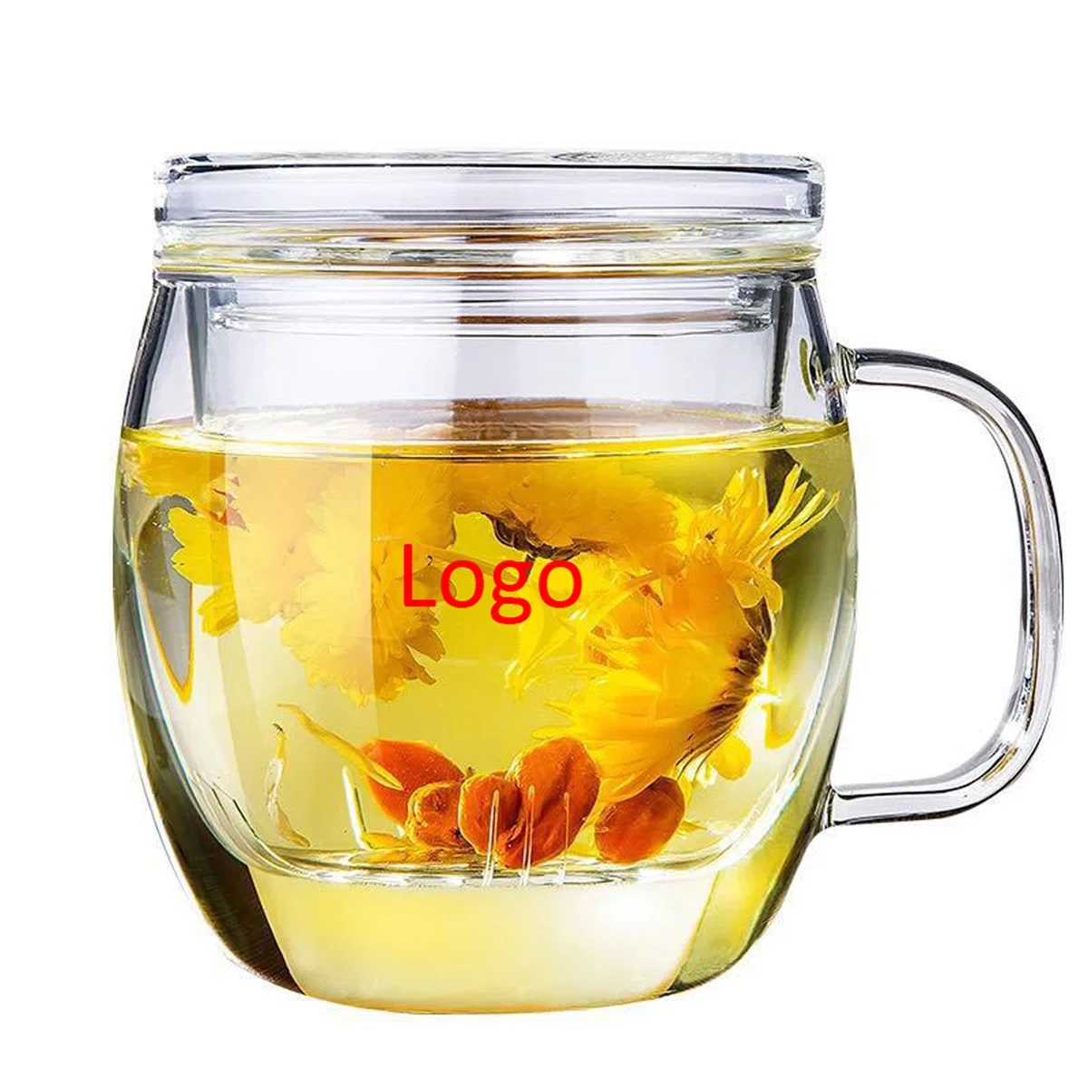 17oz Glass Tea Mug with Infuser and Lid 1