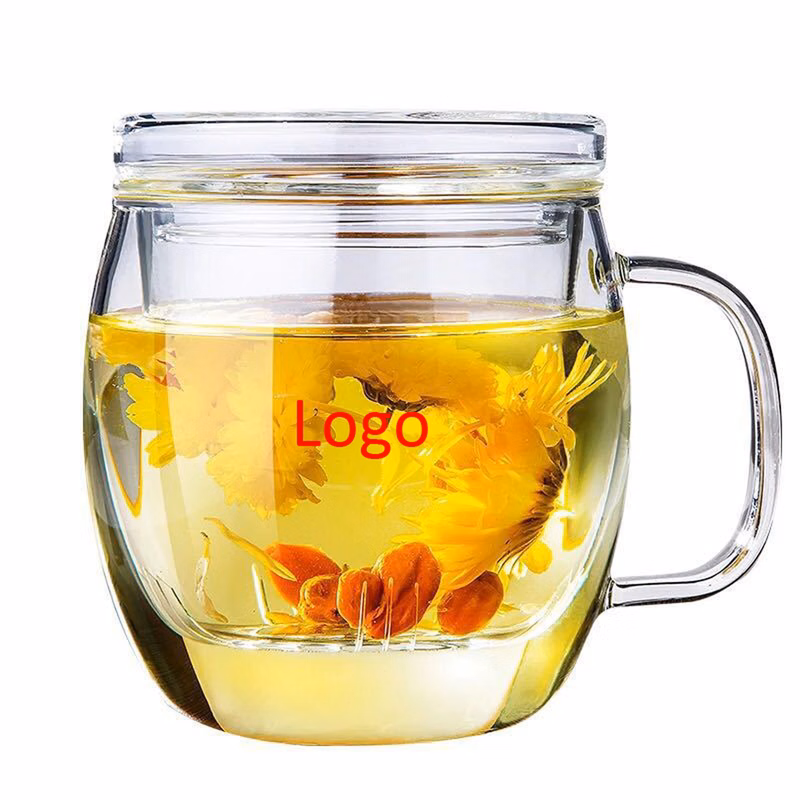 17oz Glass Tea Mug with Infuser and Lid