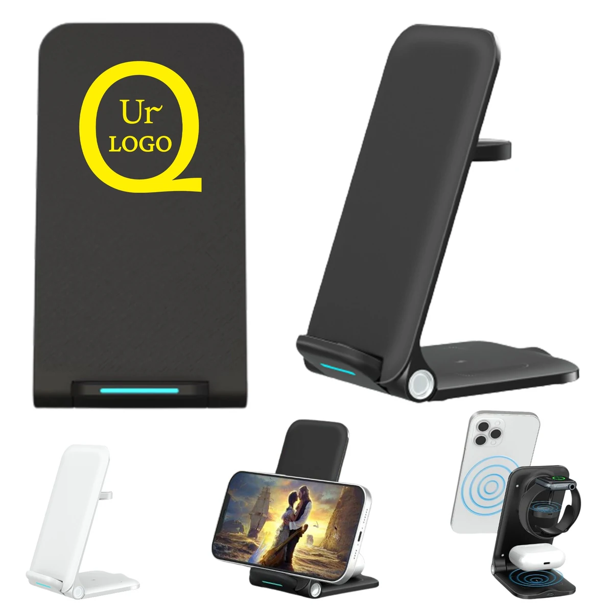 Foldable Multifunctional 3 In 1 Wireless Charger Phone Stand 1