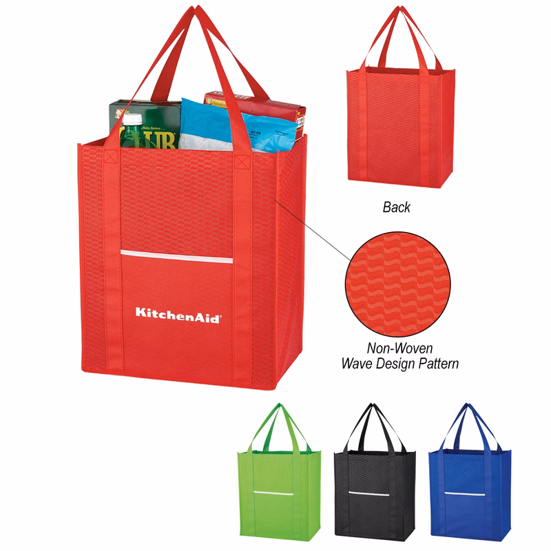 Non-Woven Wave Shopper Tote Bag