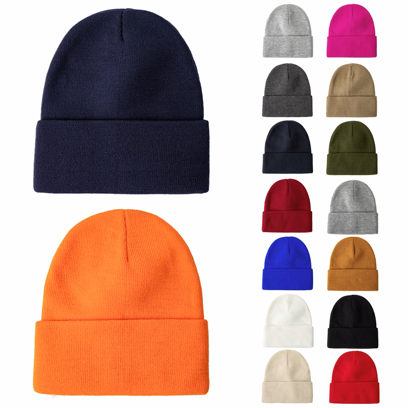 Custom Solid Color Knitted Hat For Autumn And Winter Warmth