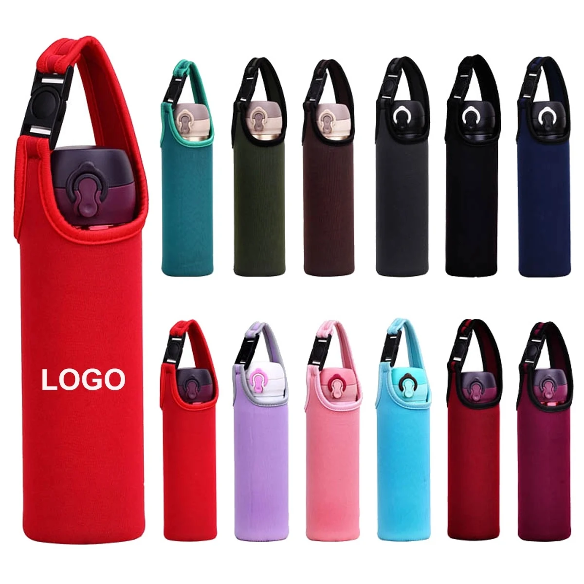 Water Bottle Sleeve Portable Cooler Cover Holder Strap 1