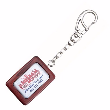 Rosewood Rectangle Shape Key Tag w/Epoxy Coat