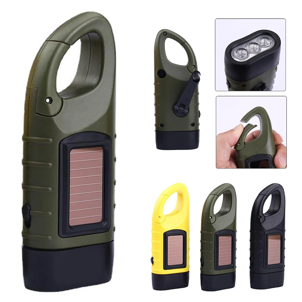 Hand Crank And Solar Flashlight 1