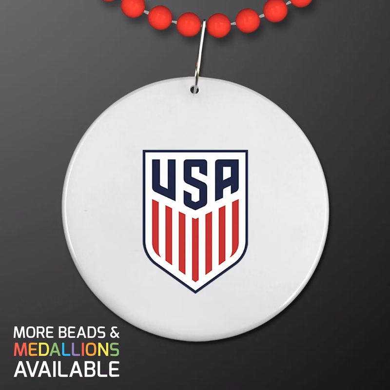 World Cup Medallion on Red Value Beads (NON-Light Up)