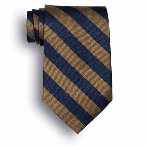 School Stripes Tie - Navy/Tan