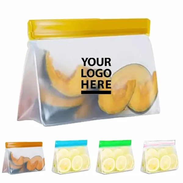 Leakproof Reusable Food Storage Bag for Freezer Stand Up 1