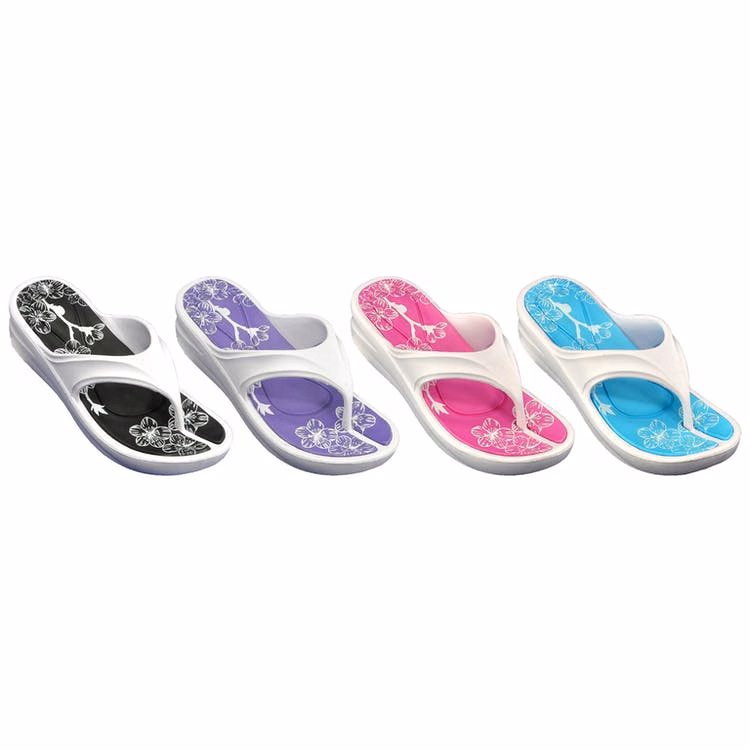 Women's Wedge Flip Flops - Floral Designs Size 5/6-11