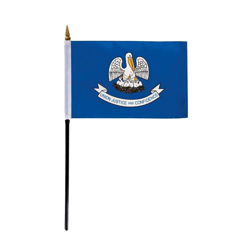 4"x6" & 12"x18'' Louisiana ePoly Printed Stick Flags