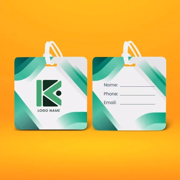 Full Color Square Plastic Luggage Tags With Strap