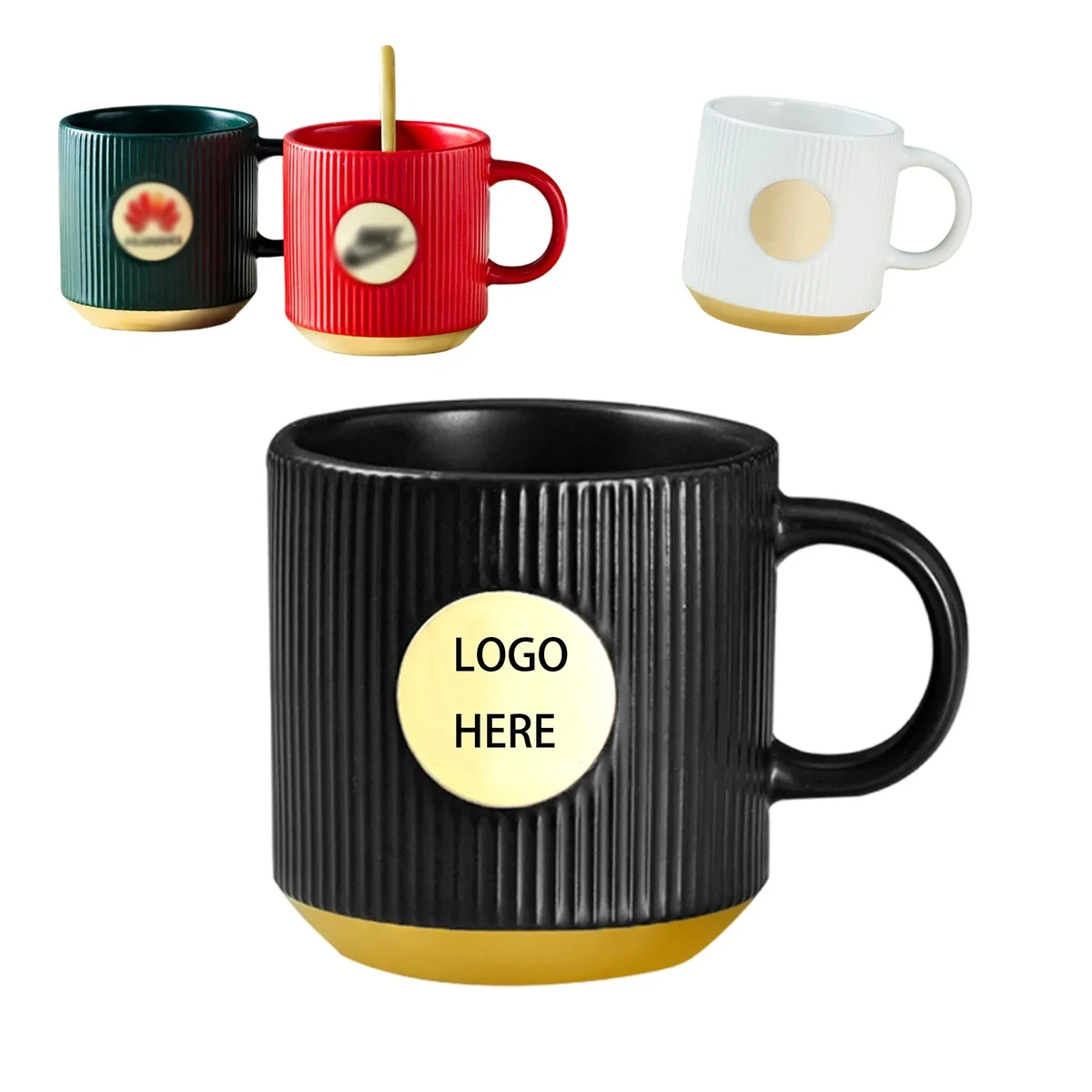 Striped Bronze Creative Ceramic Mug 1