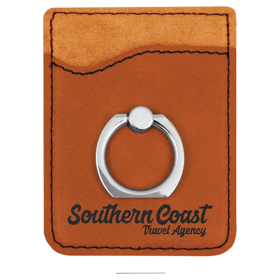 Rawhide Leatherette Phone Wallet with Silver Ring 1