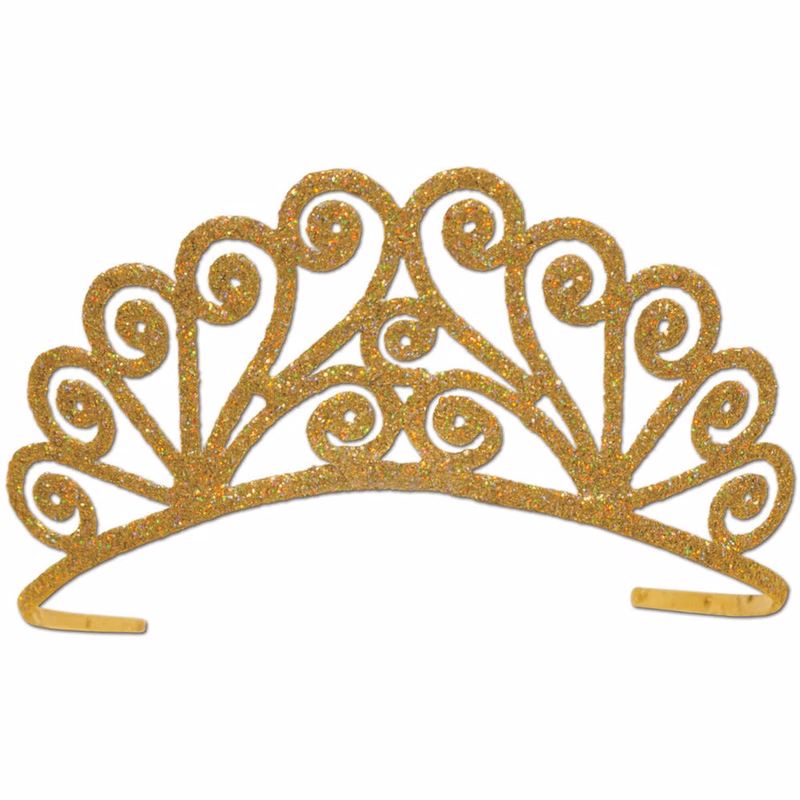 Glittered Metal Tiaras - Gold