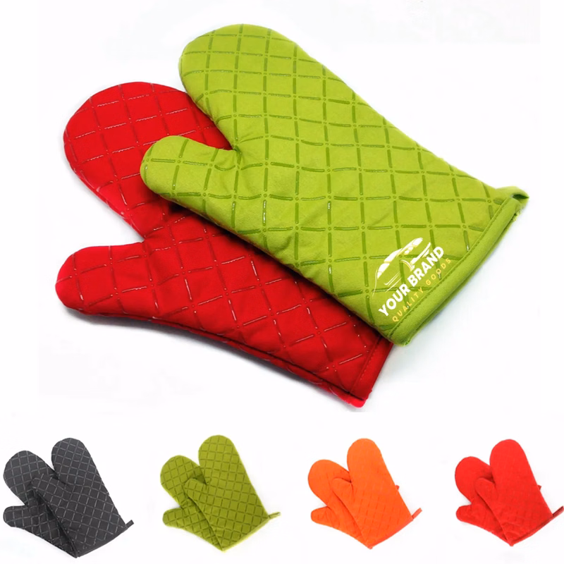 Non-Slip Printed Heat Resistant Waterproof Oven Mitts Glove