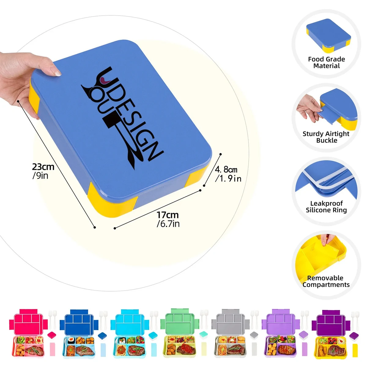 Compact Portable Lunch Box With Utensils Set 1