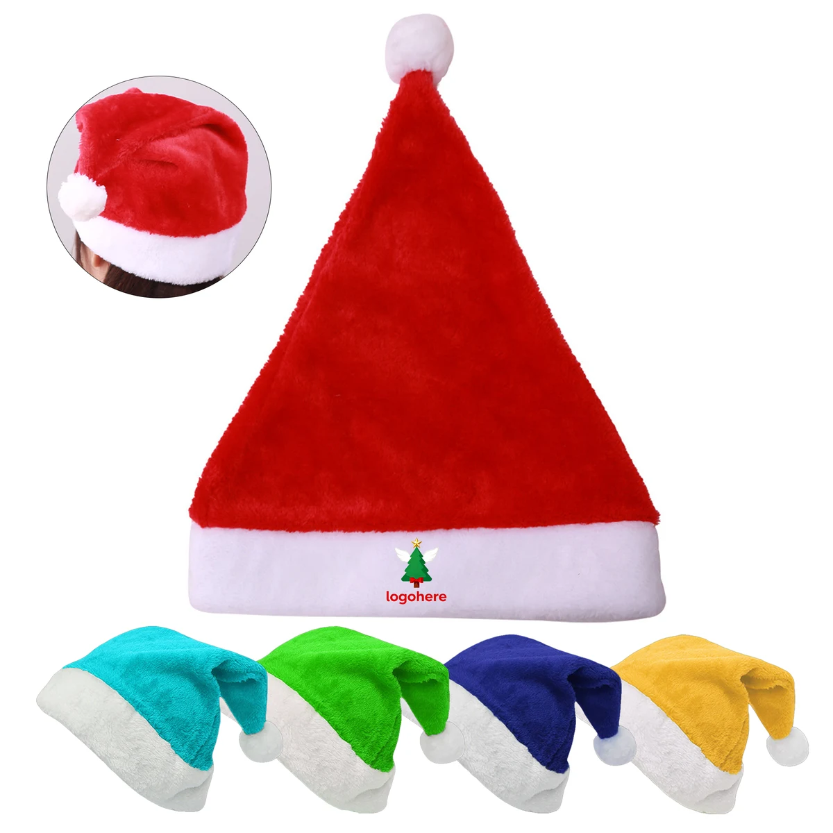 Custom Plush Xmas Party Hat 1