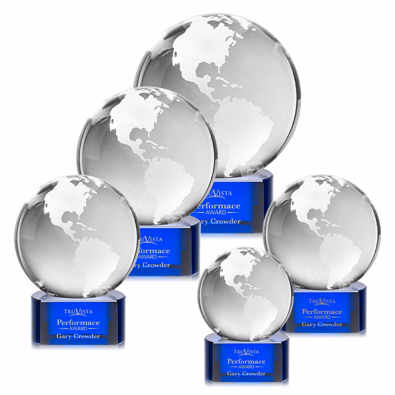 Globe Award on Paragon Base - Blue