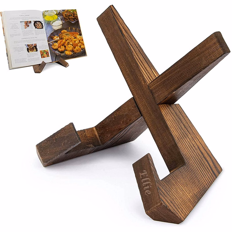 Space-saving cook book stand