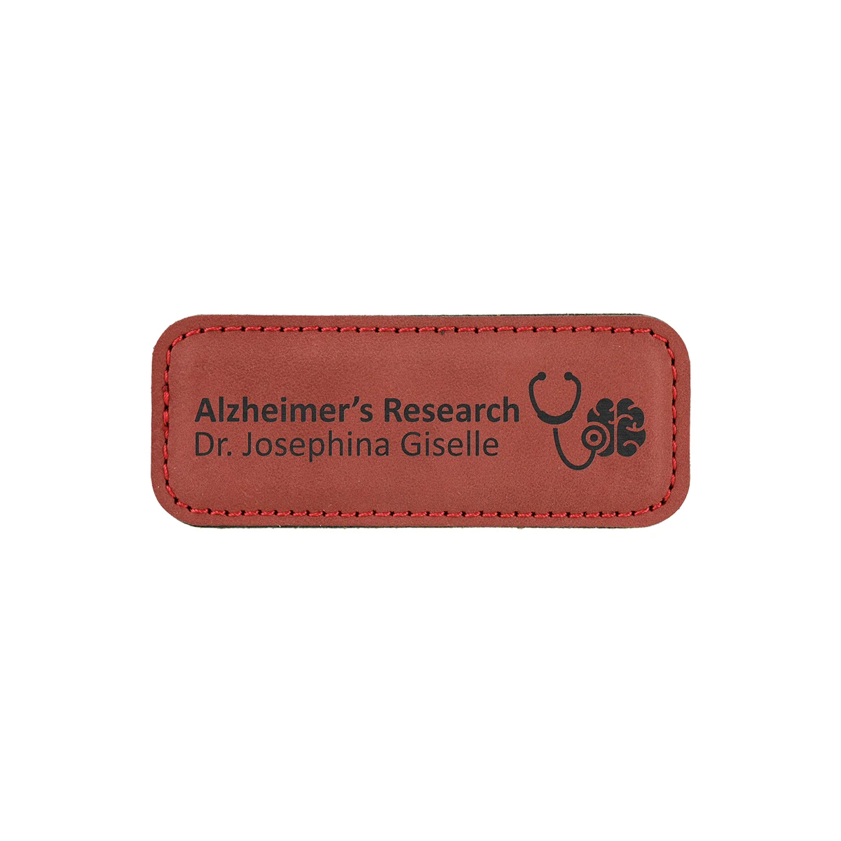 Rose Leatherette Badge w/ Magnet 1