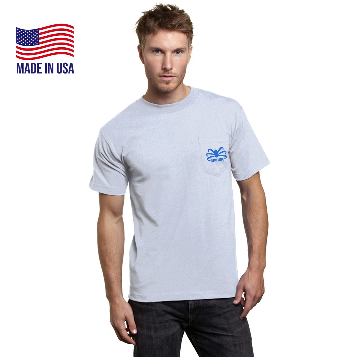 USA-Made Heavyweight Pocket Crew Tee Shirt 1