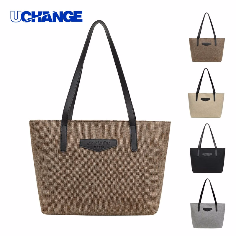 Cotton Linen Large-Capacity Tote Handbag Casual Daily Carry