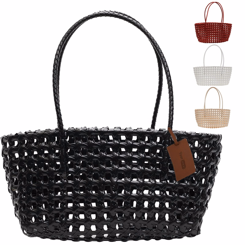 Polyester Hollow Woven Vacation Shoulder Bag