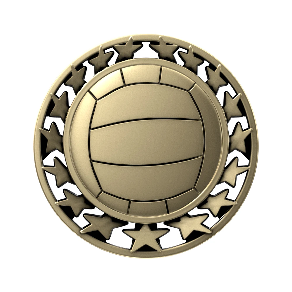 Volleyball Star Medallion (2-1/2") 1