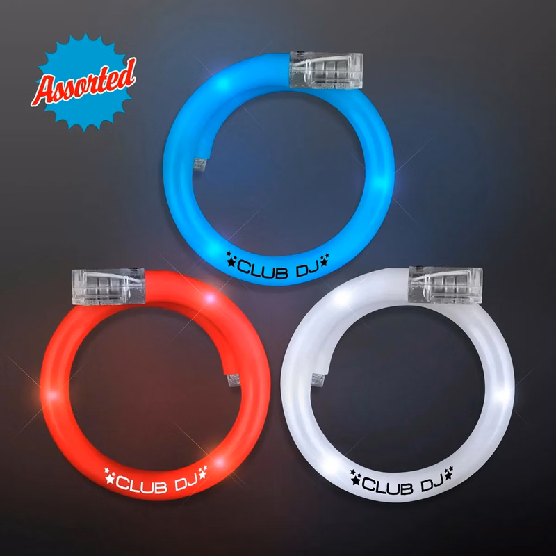 LED Flash Tube Bracelets - Assorted Red, White & Blue