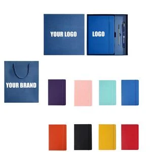 200 Pages PU Leather Personalized A5 Journal Notebook Set with Pen & Box 1