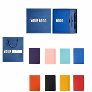 200 Pages PU Leather Personalized A5 Journal Notebook Set with Pen & Box