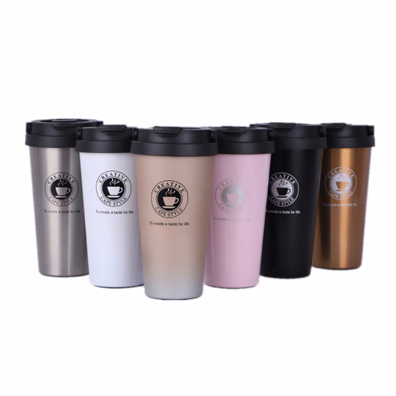 Custom Printed Travel Coffee Tumblers w/Handle
