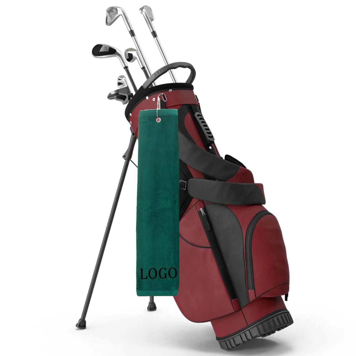 Folded Embroidered Custom Golf Towel - 16" x 24" 1