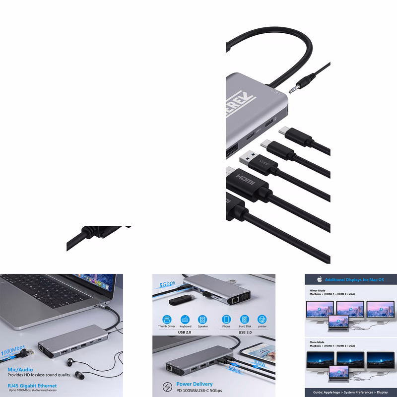 14 in 1 USB C Laptop Docking Station