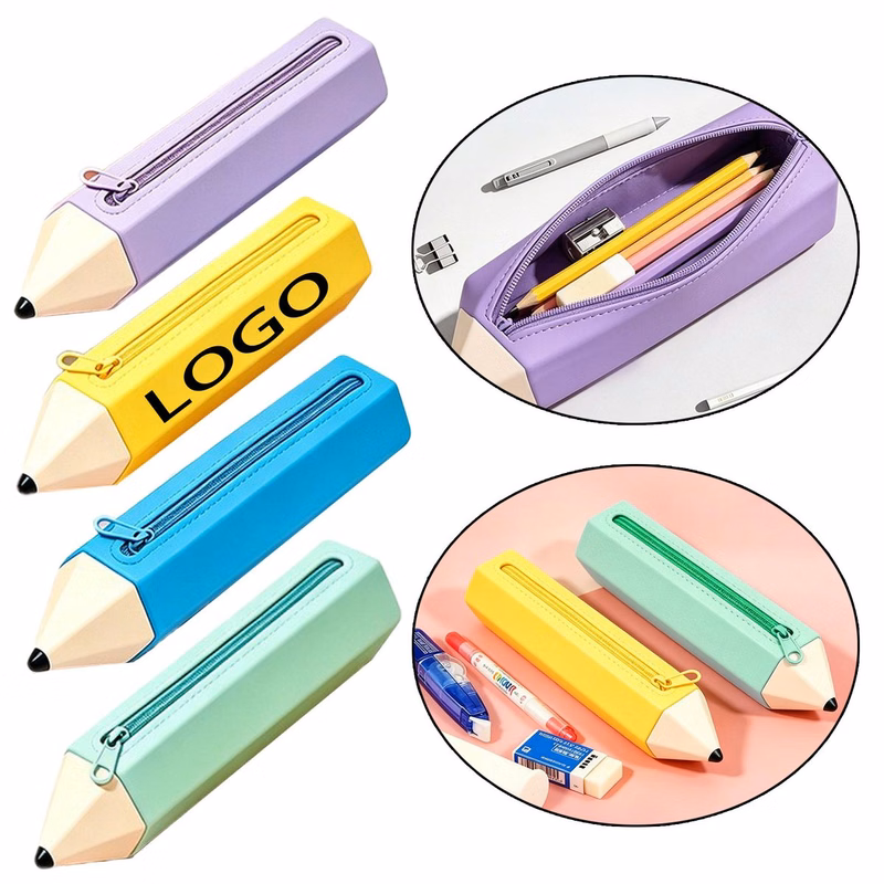 Unique Pencil Shaped Zipper Pencil Case