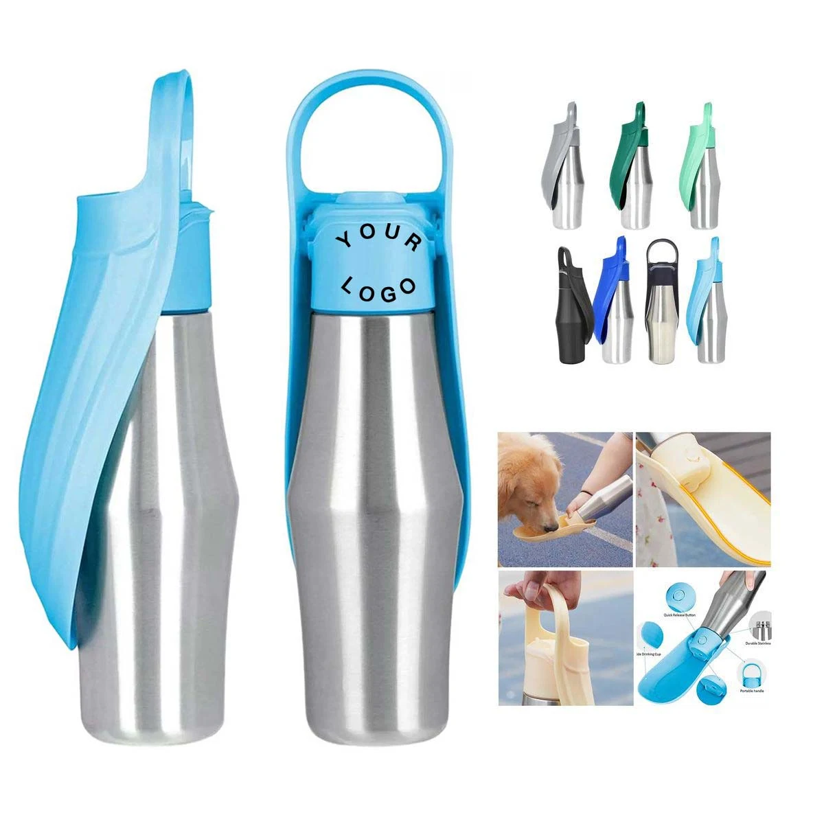 Travel Water Bottle for Dogs with Tray Design 1