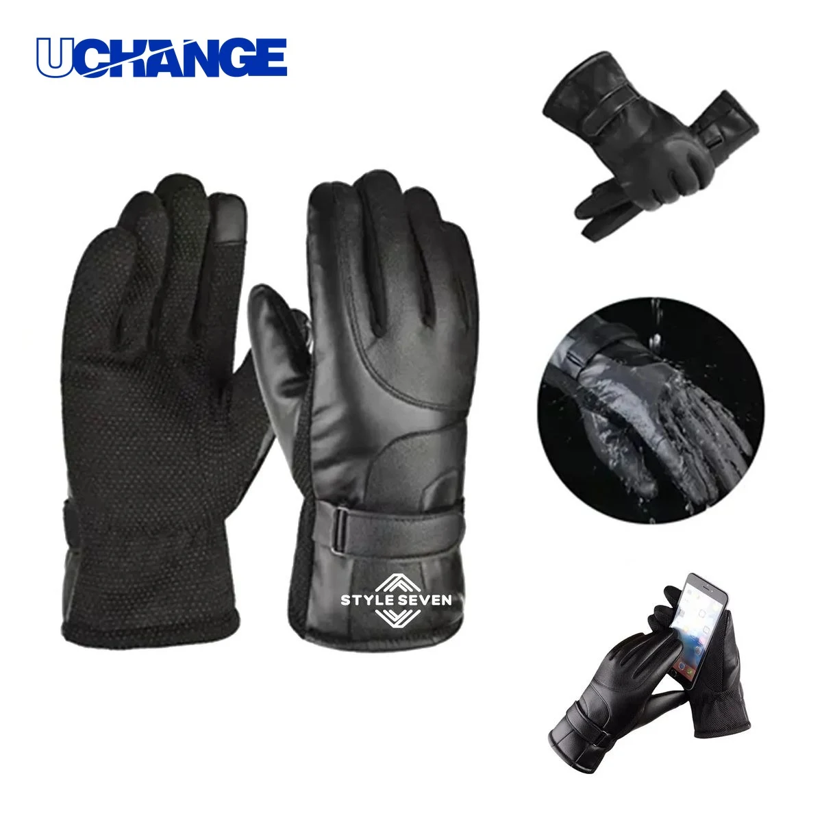 Leather Motorcycle Warm Gloves for Riding 1
