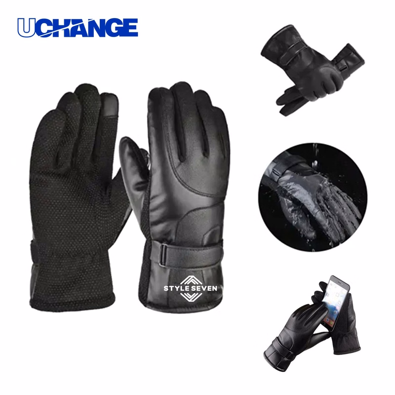 Leather Motorcycle Warm Gloves for Riding