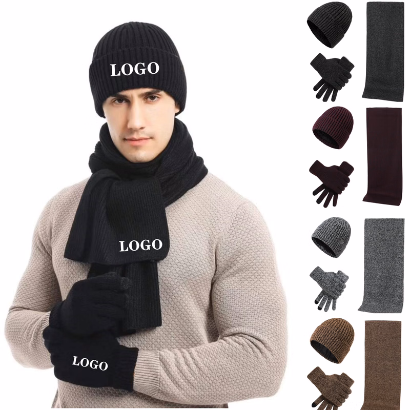 Winter Knit Beanie/Scarf/Gloves Set