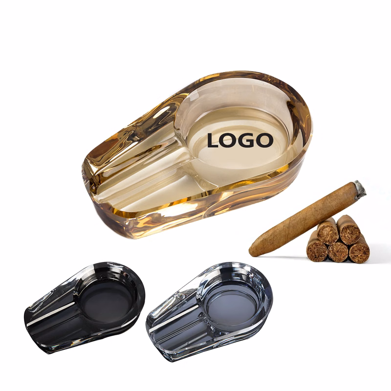 Elegant Single-Slot Crystal Cigar Ashtray