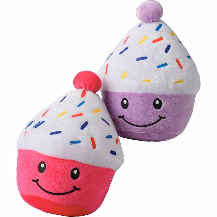 Plush Smiling Cupcake - Pink and Purple
