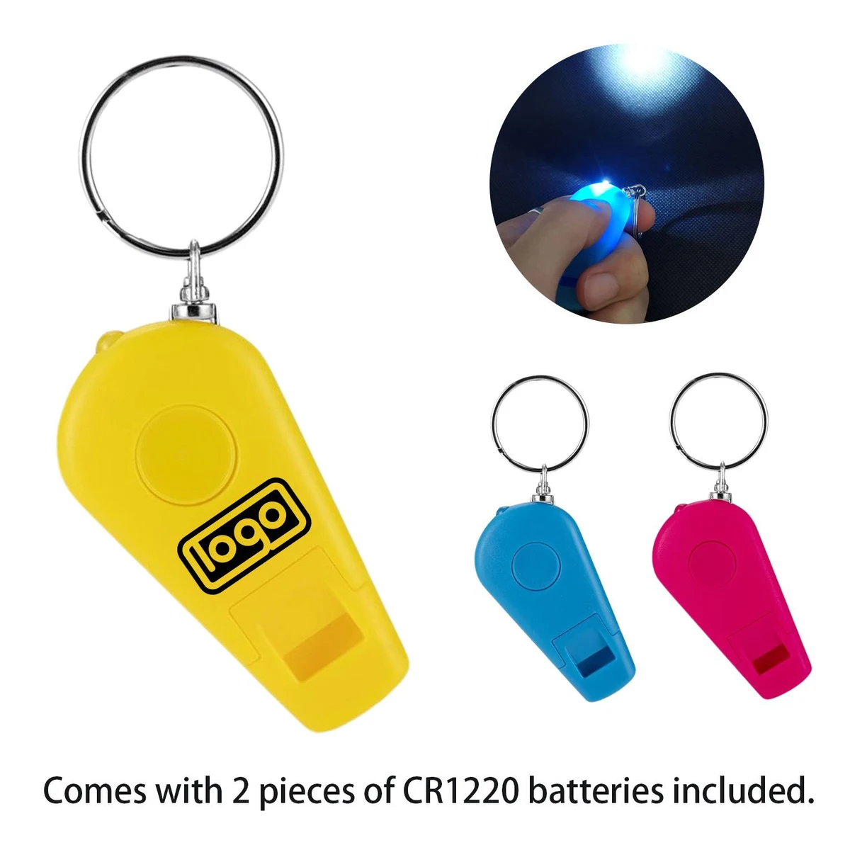 LED Whistle Keychain Safety Light 1