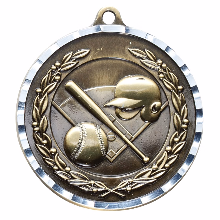2" Baseball/Softball Diamond Cut Medal