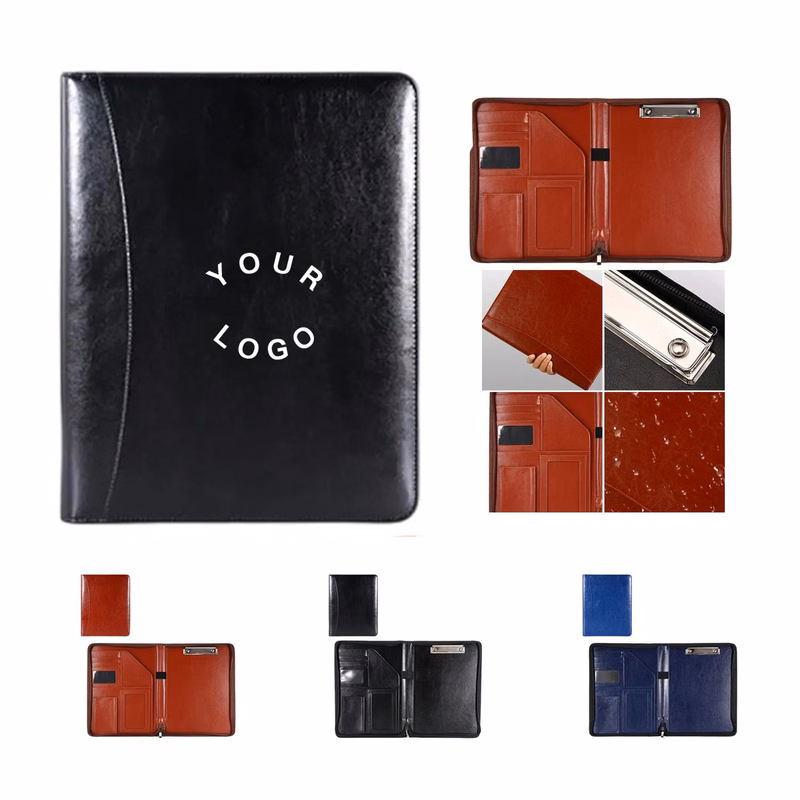 PU Document Folder with Card Slots and Pen Loop