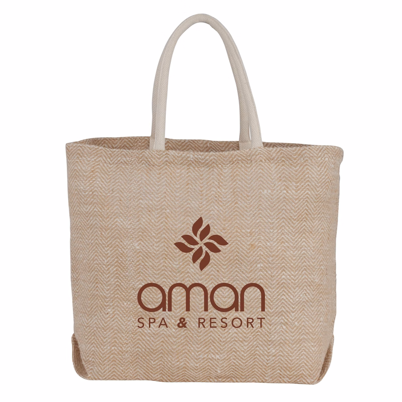 Herringbone Jute Tote