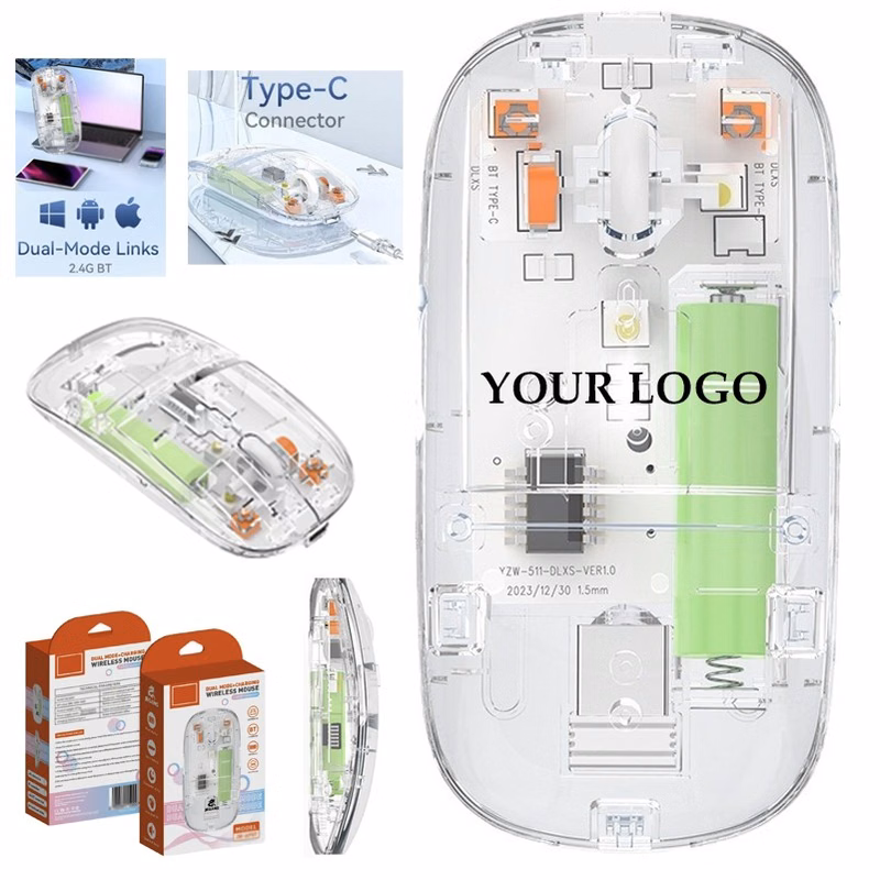 Rechargeable Transparent Computer Mouse Silent