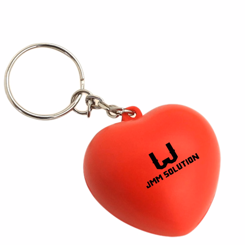 PU Foam Heart Stress Reliever Keychain