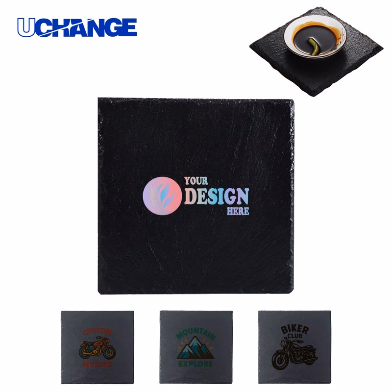 Custom Square Slate Stone Coaster for Table Protection